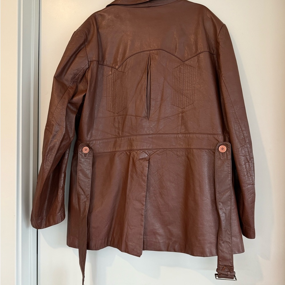 Vintage 1970’s Johnnie Owen’s Men’s Brown Leather Jacket - Genuine Leather - Picture 5 of 13